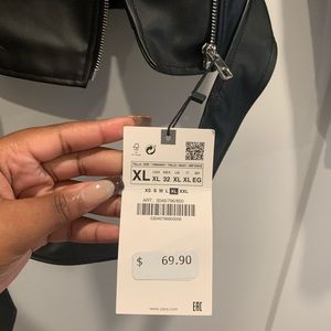 BRAND NEW ZARA FAUX LEATHER BIKER JACKET